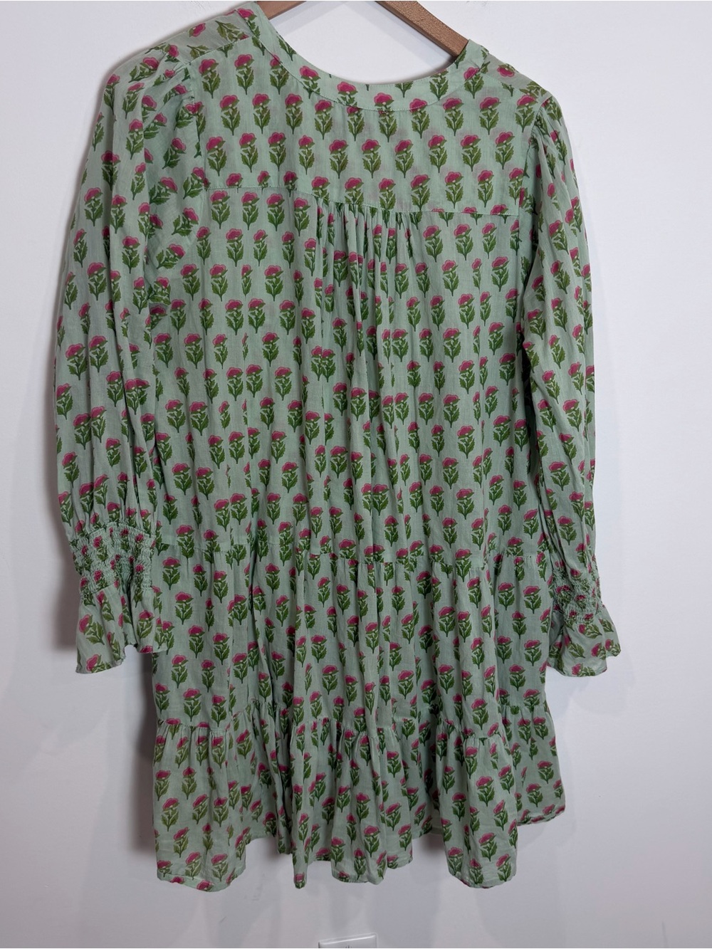 Tuckernuck Peony Swing Dress Green Floral Tiered Dress - Picture 5 of 7